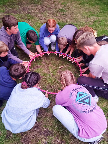 Young people sharing an outdoor activity together