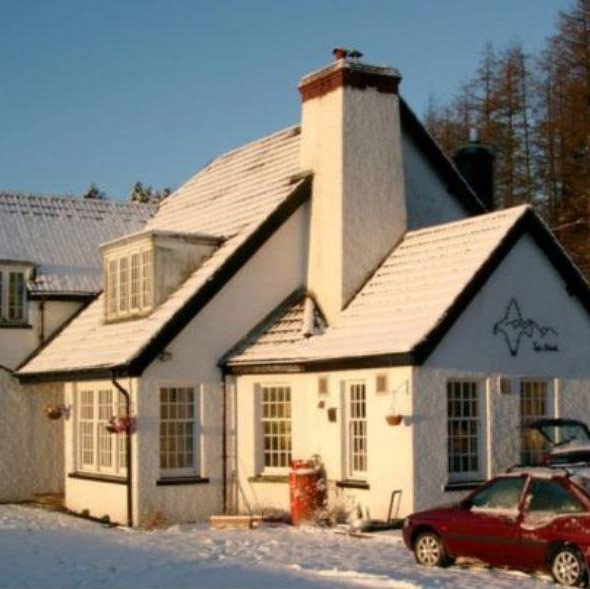 Tyr Abad residential centre before extension in the snow