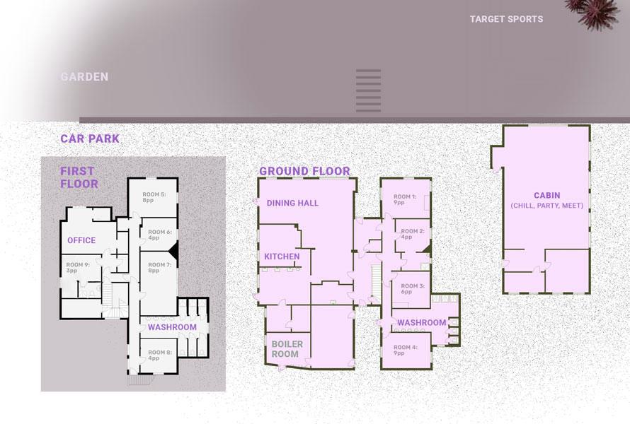 floor plan of bunkhouse